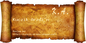 Kuczik Arzén névjegykártya